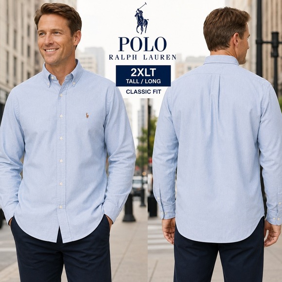 Ralph Lauren Other - Ralph Lauren Men 2XLT Blue Oxford Button Down Shirt Classic Fit Tall Long Sleeve